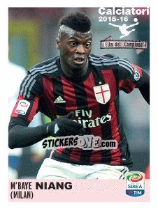 Sticker M'Baye Niang (Milan) - Calciatori 2015-2016 n. V16 - Panini