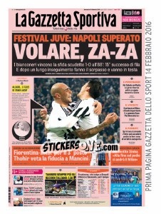 Sticker Copertina Gazzetta 14.02.2016