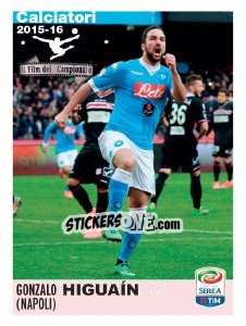 Sticker Gonzalo Higuaín (Napoli) - Calciatori 2015-2016 n. V20 - Panini