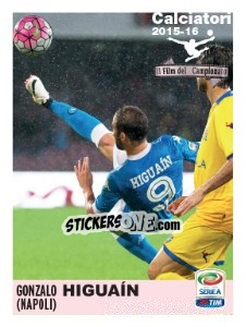 Cromo Gonzalo Higuaín (Napoli) - Calciatori 2015-2016 - Panini