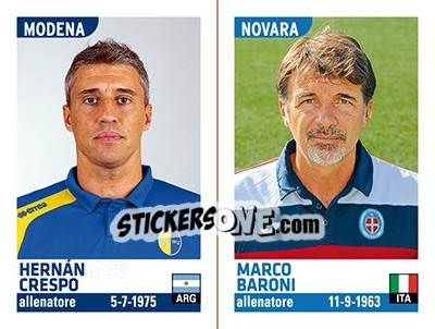 Sticker Hernán Crespo / Marco Baroni - Calciatori 2015-2016 n. 705 - Panini