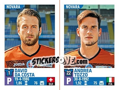 Sticker David Da Costa / Andrea Tozzo - Calciatori 2015-2016 n. 707 - Panini