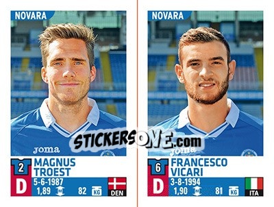 Figurina Magnus Troest / Francesco Vicari - Calciatori 2015-2016 - Panini