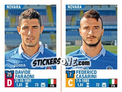 Cromo Davide Faraoni / Federico Casarini - Calciatori 2015-2016 - Panini