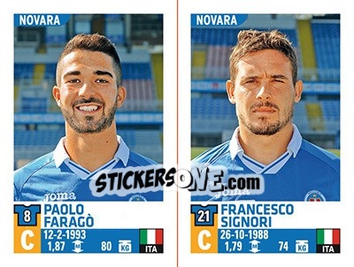 Cromo Paolo Faragò - Francesco Signori - Calciatori 2015-2016 - Panini