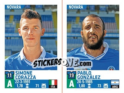 Cromo Simone Corazza / Pablo González - Calciatori 2015-2016 - Panini