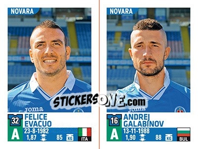 Sticker Felice Evacuo / Andrej Galabinov - Calciatori 2015-2016 n. 715 - Panini