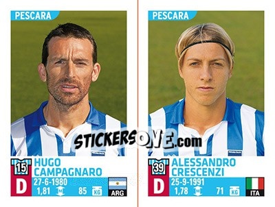 Sticker Hugo Campagnaro / Alessandro Crescenzi - Calciatori 2015-2016 n. 730 - Panini