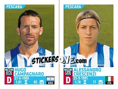 Figurina Hugo Campagnaro / Alessandro Crescenzi - Calciatori 2015-2016 - Panini