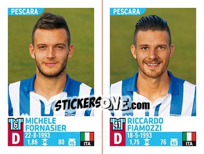 Sticker Michele Fornasier / Riccardo Fiamozzi - Calciatori 2015-2016 n. 731 - Panini