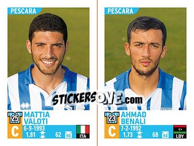 Cromo Mattia Valoti / Ahmad Benali - Calciatori 2015-2016 - Panini