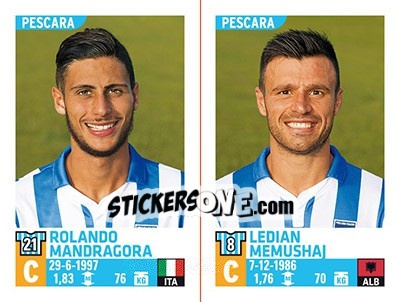 Sticker Rolando Mandragora / Ledian Memushaj - Calciatori 2015-2016 n. 734 - Panini
