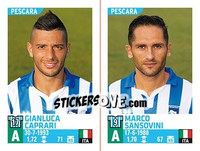 Cromo Gianluca Caprari / Marco Sansovini - Calciatori 2015-2016 - Panini