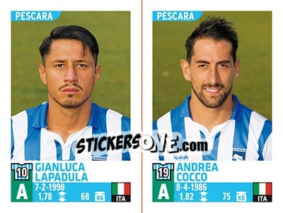 Cromo Gianluca Lapadula / Andrea Cocco - Calciatori 2015-2016 - Panini