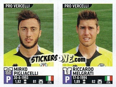 Figurina Mirko Pigliacelli / Riccardo Melgrati - Calciatori 2015-2016 - Panini