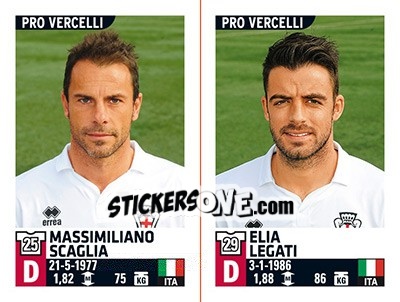 Figurina Massimiliano Scaglia / Elia Legati - Calciatori 2015-2016 - Panini