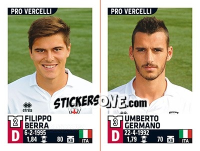 Sticker Filippo Berra / Umberto Germano - Calciatori 2015-2016 n. 743 - Panini