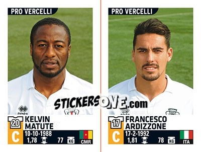 Sticker Kelvin Matute / Francesco Ardizzone - Calciatori 2015-2016 n. 744 - Panini
