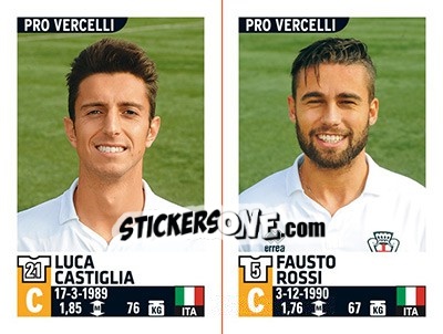 Cromo Luca Castiglia / Fausto Rossi - Calciatori 2015-2016 - Panini