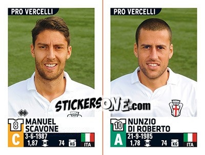 Cromo Manuel Scavone / Nunzio Di Roberto - Calciatori 2015-2016 - Panini