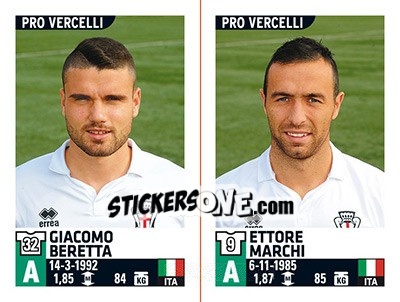 Sticker Giacomo Beretta / Ettore Marchi - Calciatori 2015-2016 n. 748 - Panini
