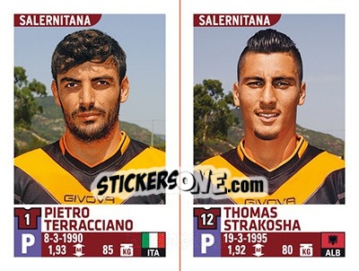 Cromo Pietro Terracciano / Thomas Strakosha - Calciatori 2015-2016 - Panini