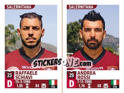 Cromo Raffaele Schiavi / Andrea Rossi - Calciatori 2015-2016 - Panini