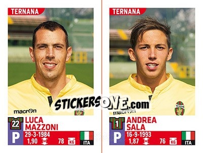 Figurina Luca Mazzoni / Andrea Sala - Calciatori 2015-2016 - Panini