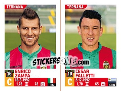 Cromo Enrico Zampa / César Falletti - Calciatori 2015-2016 - Panini