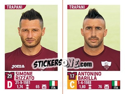 Cromo Simone Rizzato / Antonino Barillà - Calciatori 2015-2016 - Panini