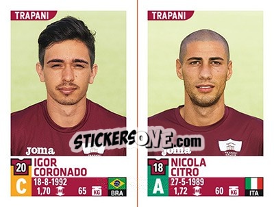 Cromo Igor Coronado / Nicola Citro - Calciatori 2015-2016 - Panini