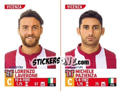 Sticker Lorenzo Laverone / Michele Pazienza - Calciatori 2015-2016 - Panini