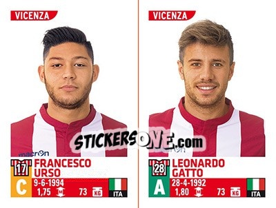 Sticker Francesco Urso / Leonardo Gatto - Calciatori 2015-2016 n. 801 - Panini
