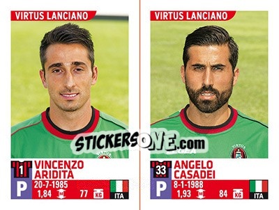 Cromo Vincenzo Aridità / Angelo Casadei - Calciatori 2015-2016 - Panini