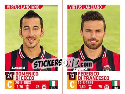 Sticker Domenico Di Cecco / Federico Di Francesco - Calciatori 2015-2016 n. 822 - Panini
