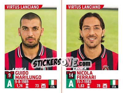 Cromo Guido Marilungo / Nicola Ferrari - Calciatori 2015-2016 - Panini