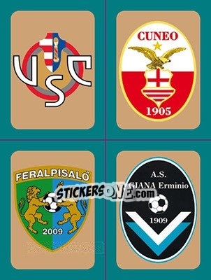 Sticker Scudetti Cremonese - Cuneo - FeralpiSalò - Giana - Calciatori 2015-2016 n. 831 - Panini
