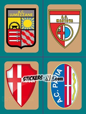 Sticker Scudetti Lumezzane - Mantova - Padova - Pavia - Calciatori 2015-2016 - Panini