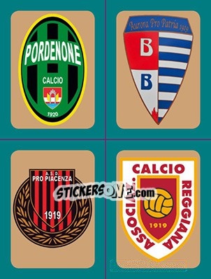 Sticker Scudetti Pordenone - Pro Patria - Pro Piacenza - Reggiana