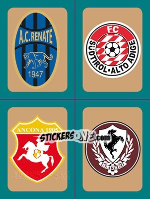 Sticker Scudetti Renate - Südtirol/Alto Adige - Ancona - Arezzo - Calciatori 2015-2016 - Panini