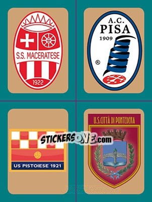 Sticker Scudetti Maceratese - Pisa - Pistoiese - Pontedera - Calciatori 2015-2016 - Panini
