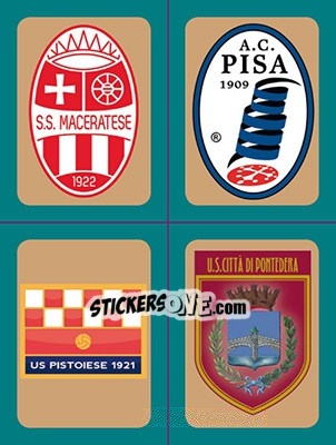 Figurina Scudetti Maceratese - Pisa - Pistoiese - Pontedera - Calciatori 2015-2016 - Panini