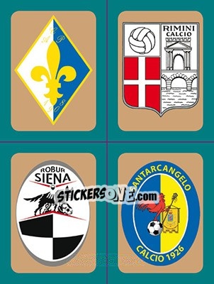 Sticker Scudetti Prato - Rimini - Robur Siena - Santarcangelo - Calciatori 2015-2016 - Panini