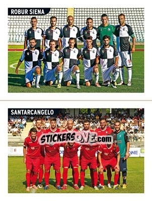 Figurina Squadra Robur Siena - Squadra Santarcangelo - Calciatori 2015-2016 - Panini