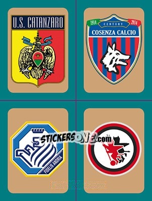 Sticker Scudetti Catanzaro - Cosenza - Fidelis Andria - Foggia - Calciatori 2015-2016 - Panini
