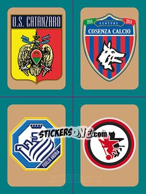 Figurina Scudetti Catanzaro - Cosenza - Fidelis Andria - Foggia - Calciatori 2015-2016 - Panini