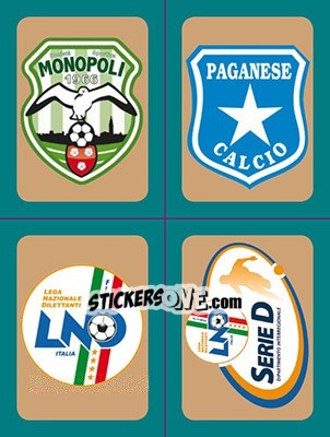 Sticker Scudetti Monopoli - Paganese - LND - Serie D - Calciatori 2015-2016 - Panini
