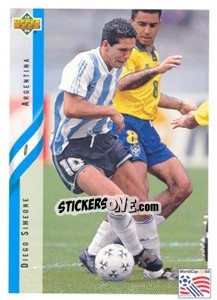 Cromo Diego Simeone - World Cup USA 1994 - Upper Deck