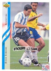 Sticker Diego Simeone - World Cup USA 1994 n. 195 - Upper Deck