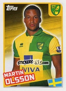 Sticker Martin Olsson - Premier League Inglese 2015-2016 n. 304 - Topps